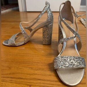 Silver Glitter Women's Heels